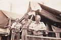 No 77 Squadron Association Kittyhawks and Mustangs in the Pacific photo gallery - Balikpapan.  Best tent in the islands.  Lees and Denholm.  (Frank Lees)